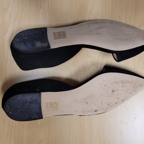 SIZE 10 J. Crew Pointed-toe D'Orsay Flats in Black Suede - Picture 7 of 7